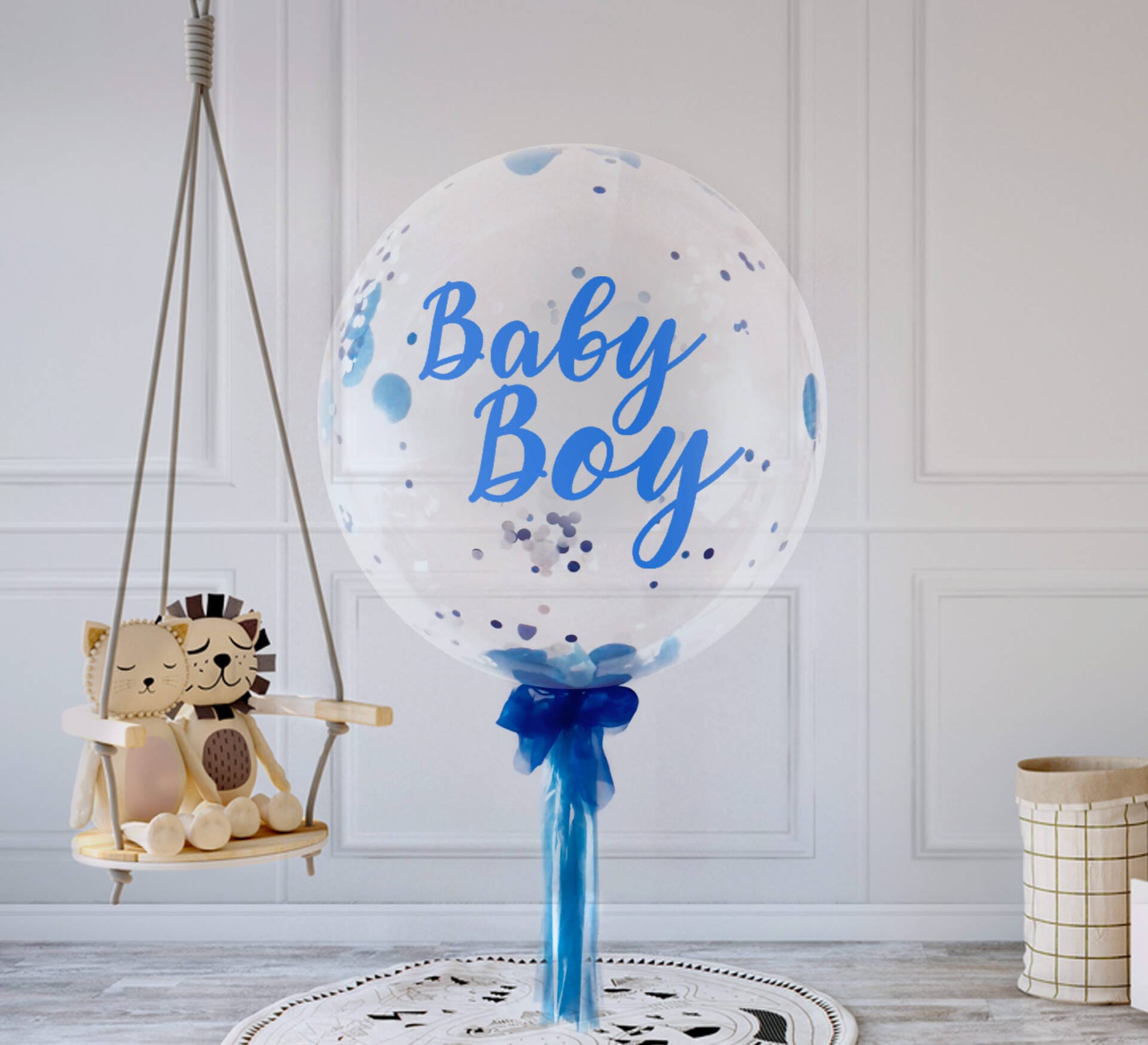 Baby boy confetti sales balloons